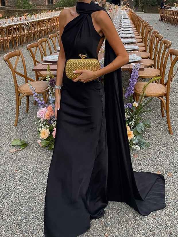 Robe Longue Élégante Femme Sans Manches 0