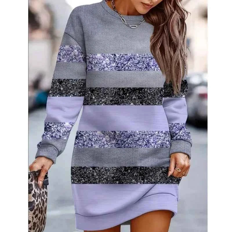 Robe Longue Femme Élégante à Manches Longues
