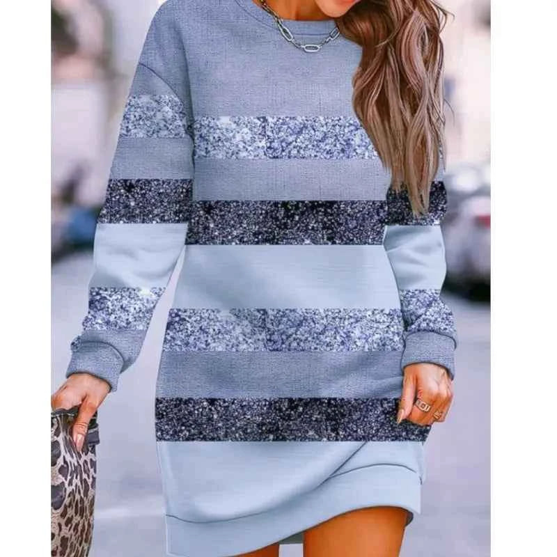 Robe Longue Femme Élégante à Manches Longues
