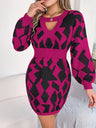 women's maxi dress : Robe Longue Femme en Laine Couleur Contrastée dans Rouge Rose S de Marche Lino