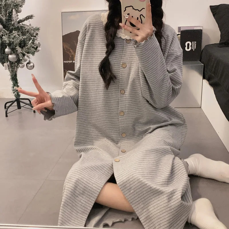 Robe Longue Grossesse Confortable en Coton 0
