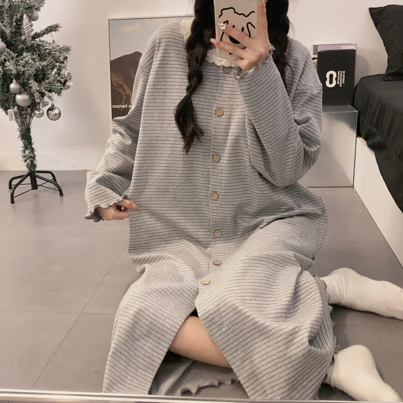 Robe Longue Grossesse Confortable en Coton 1