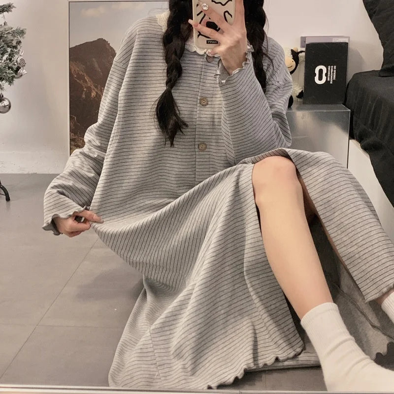 Robe Longue Grossesse Confortable en Coton 4