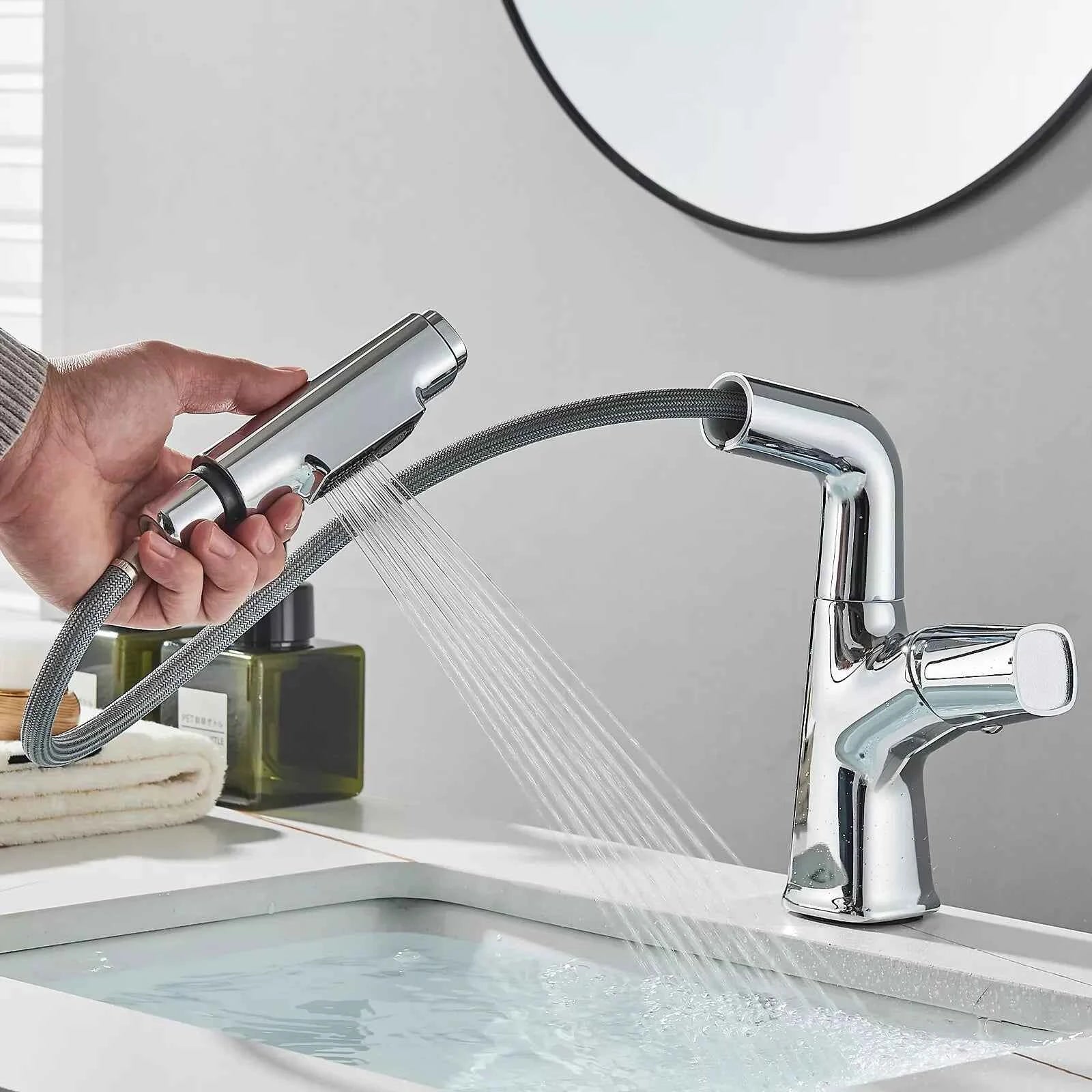 Robinet de Cuisine Chromé avec Buse Extractible et Mélangeur