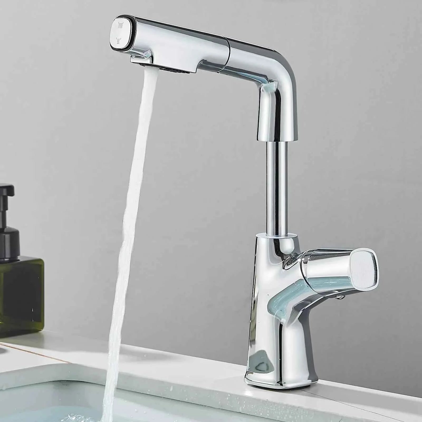 Robinet de cuisine : Robinet de Cuisine Chromé avec Buse Extractible et Mélangeur dans de Marche Lino