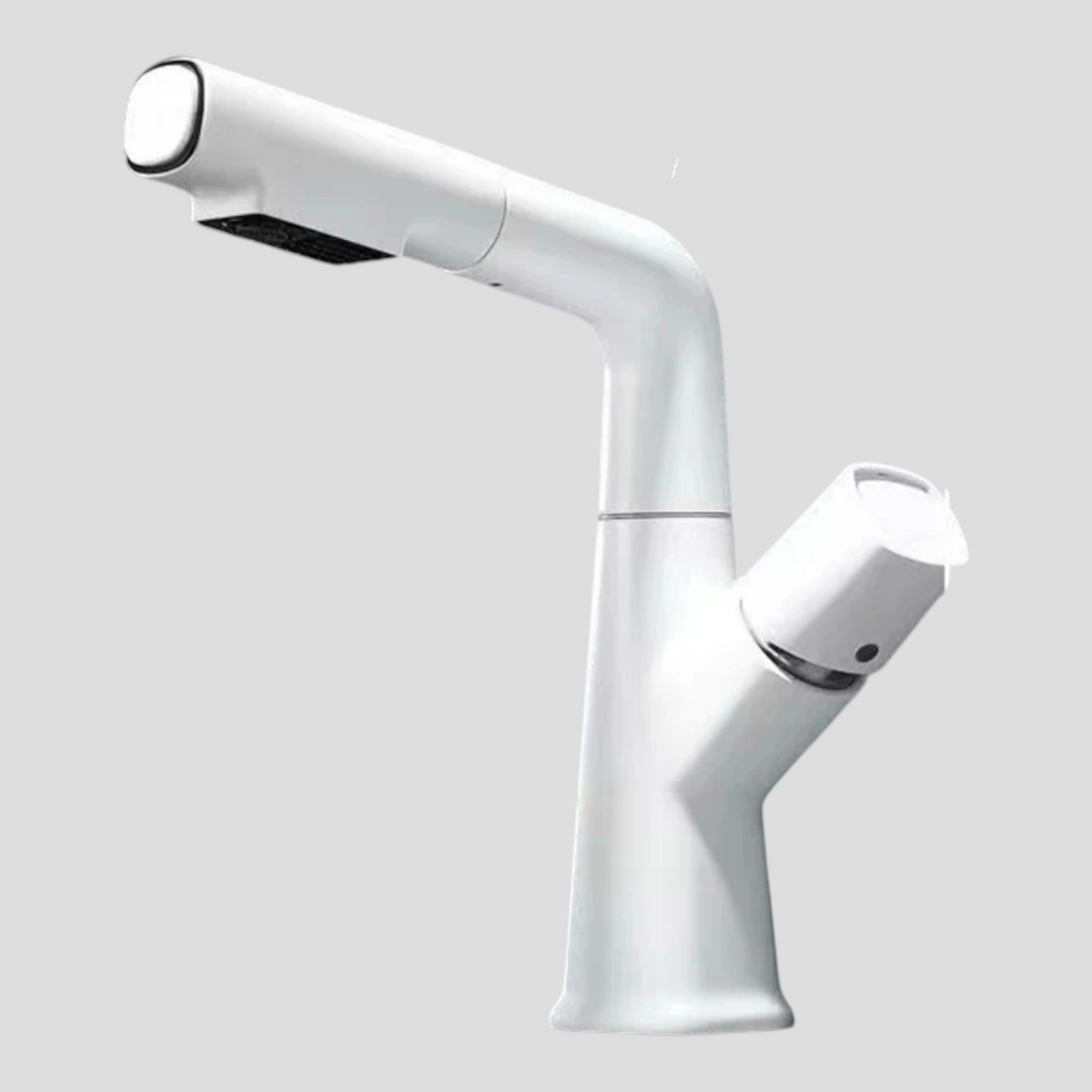 Robinet de cuisine : Robinet de Cuisine Chromé avec Buse Extractible et Mélangeur dans Blanc de Marche Lino