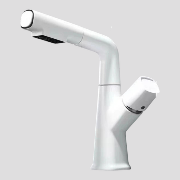 Robinet de cuisine : Robinet de Cuisine Chromé avec Buse Extractible et Mélangeur - Qualite Premium, Confort Optimal dans Blanc de Marche Lino