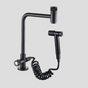 Robinet Mural Cuisine Noir Mat en Acier Inoxydable avec Douchette Extractible