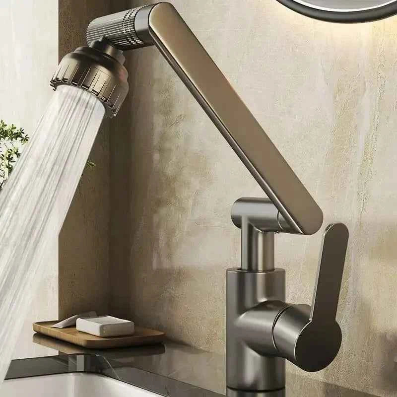 Robinet de cuisine : Robinet Mitigeur de Cuisine à Double Jet Métal dans de Marche Lino