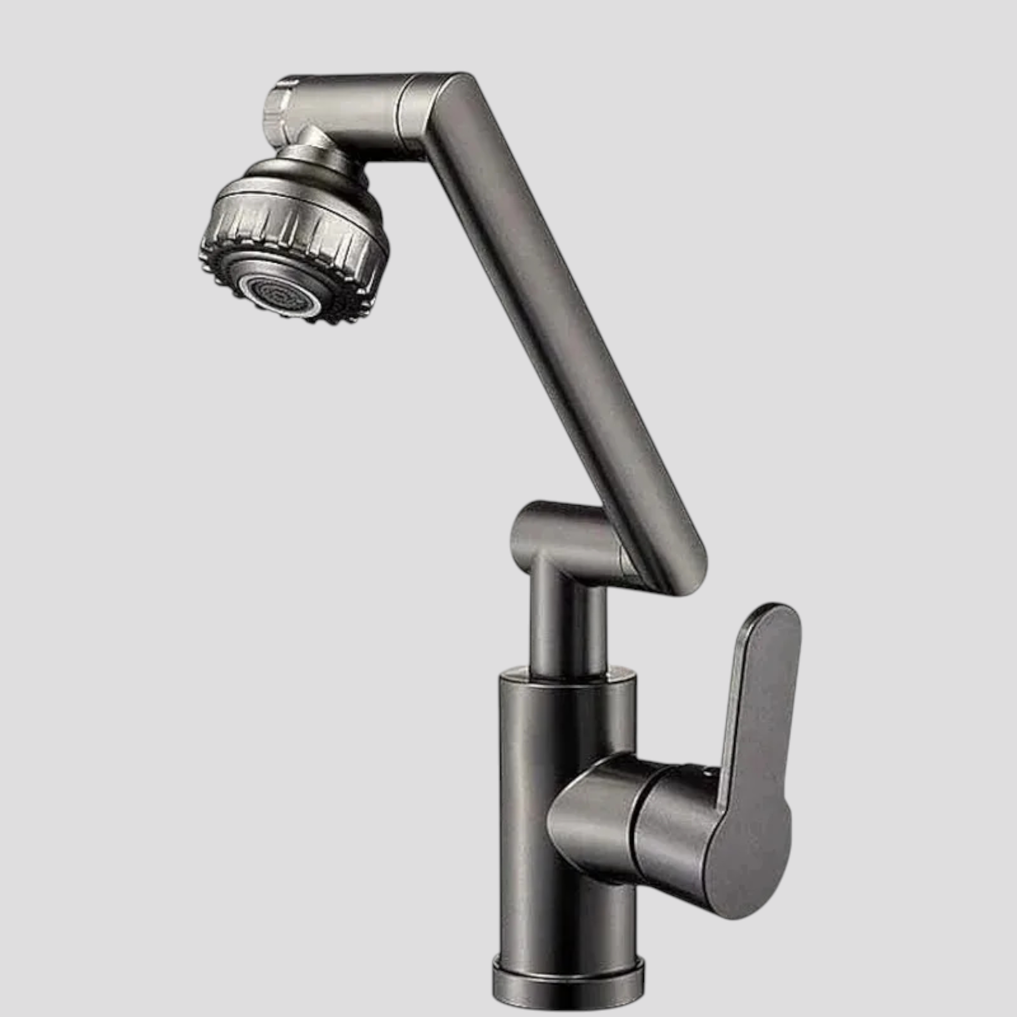 Robinet de cuisine : Robinet Mitigeur de Cuisine à Double Jet Métal dans gris canon de Marche Lino