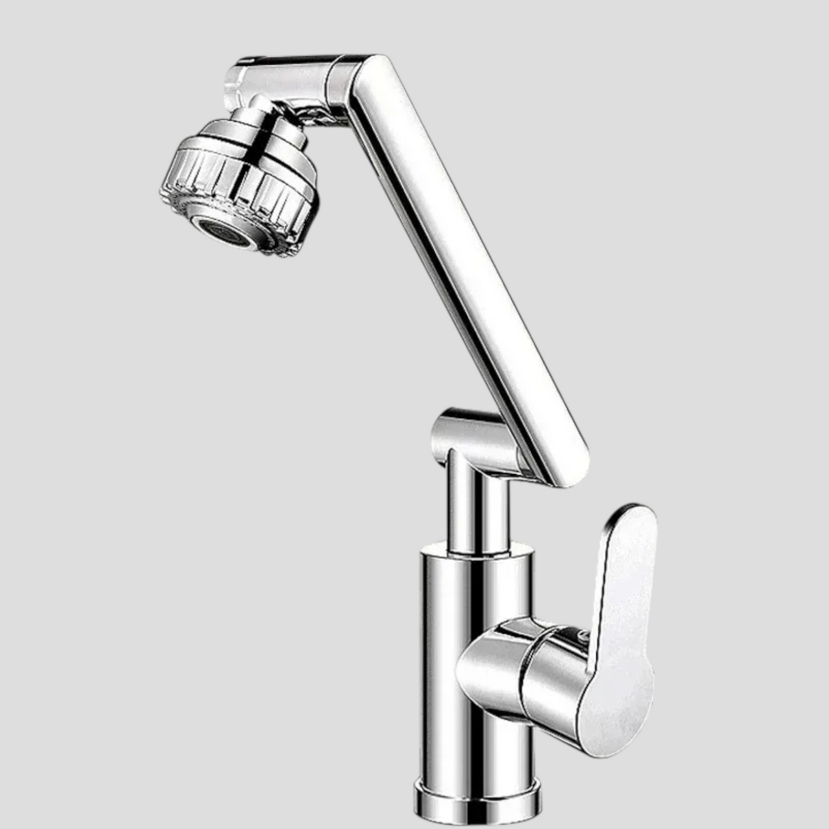 Robinet de cuisine : Robinet Mitigeur de Cuisine à Double Jet Métal dans argent de Marche Lino