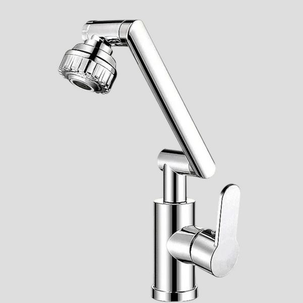 Robinet de cuisine : Robinet Mitigeur de Cuisine à Double Jet Métal dans argent de Marche Lino