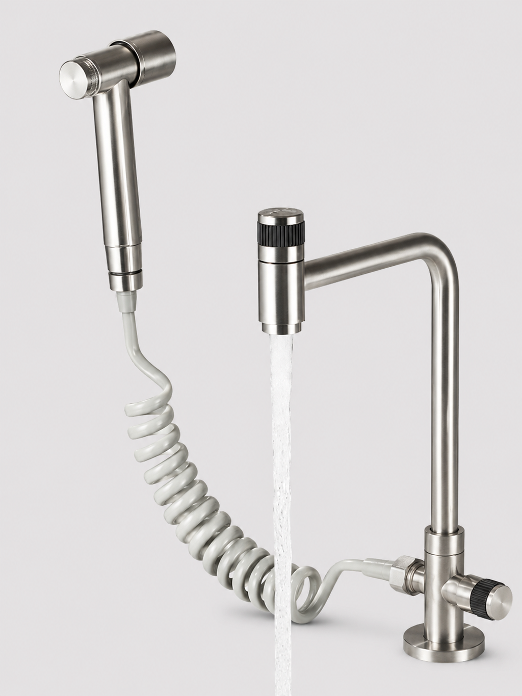 Robinet Mural de Cuisine Rotatif 360° Douchette Acier Inoxydable