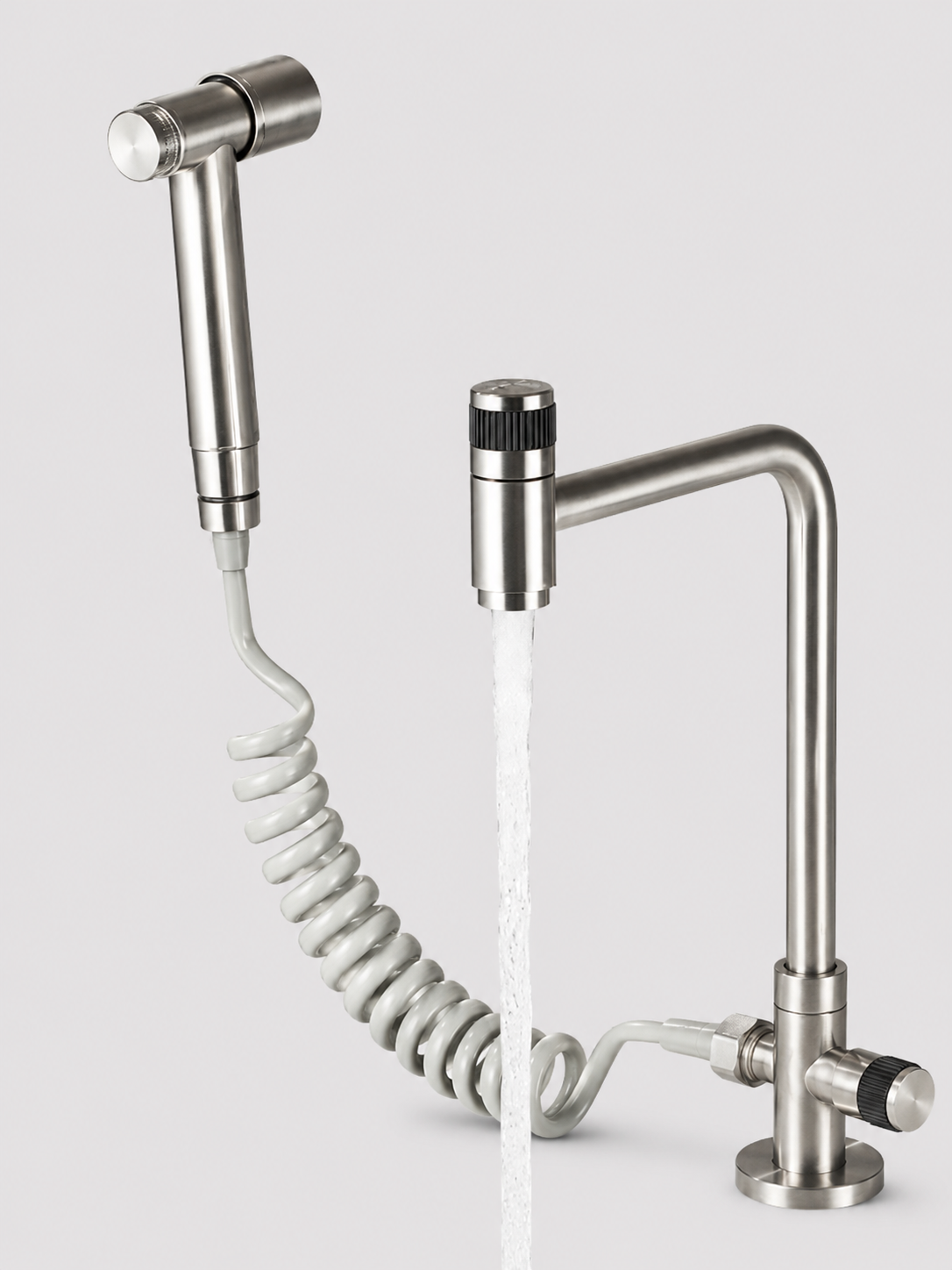Robinet Mural de Cuisine Rotatif 360° Douchette Acier Inoxydable