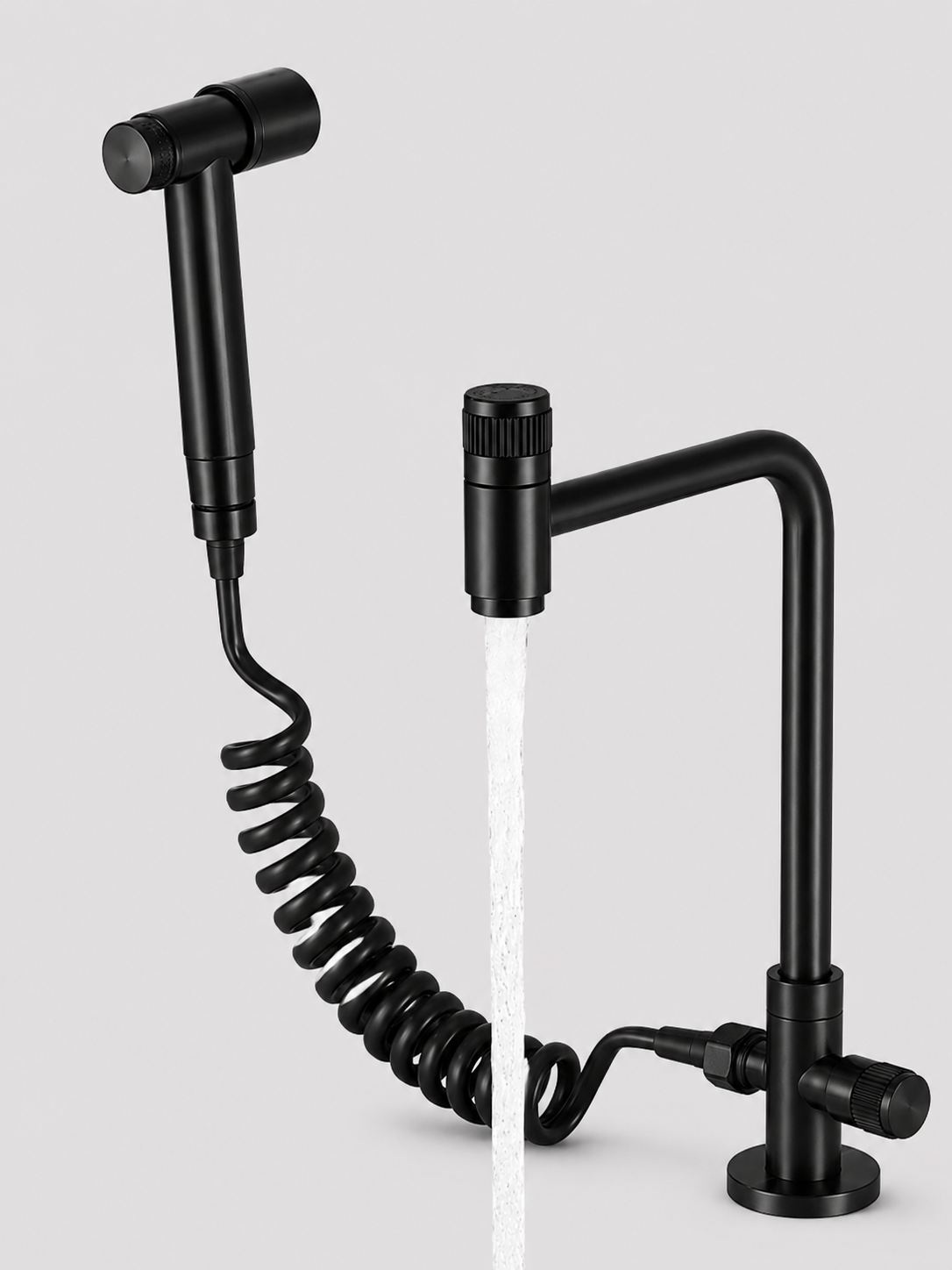 Robinet Mural de Cuisine Rotatif 360° Douchette Acier Inoxydable