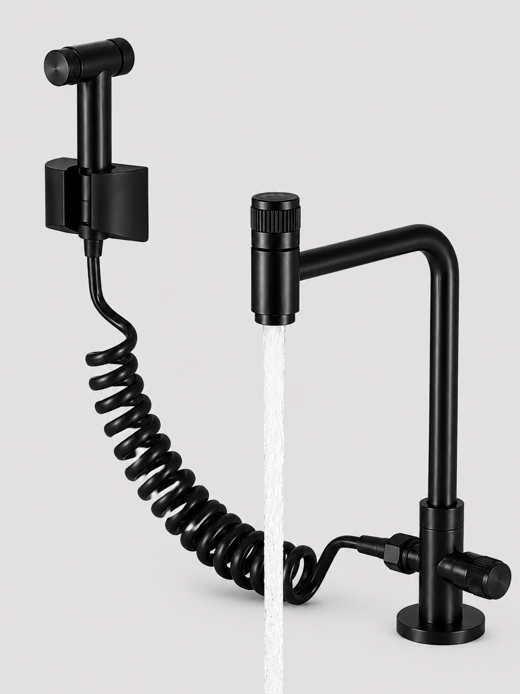 Robinet Mural de Cuisine Rotatif 360° Douchette Acier Inoxydable