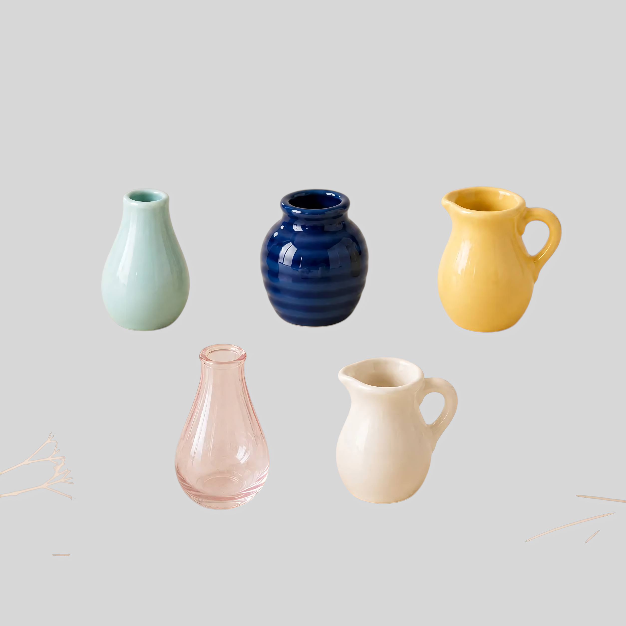Aimants mini-vases décoratifs en céramique faits main pour frigo