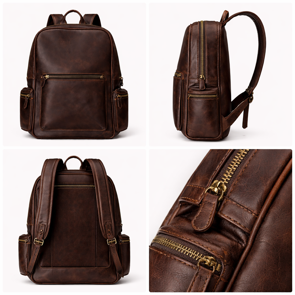 Rucksack aus Crazy Horse Leder - Leder Taschen Barclay