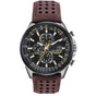 Montre Chronographe Homme MultiSteel - 42mm Acier inoxydable - Cuir marron café/noir