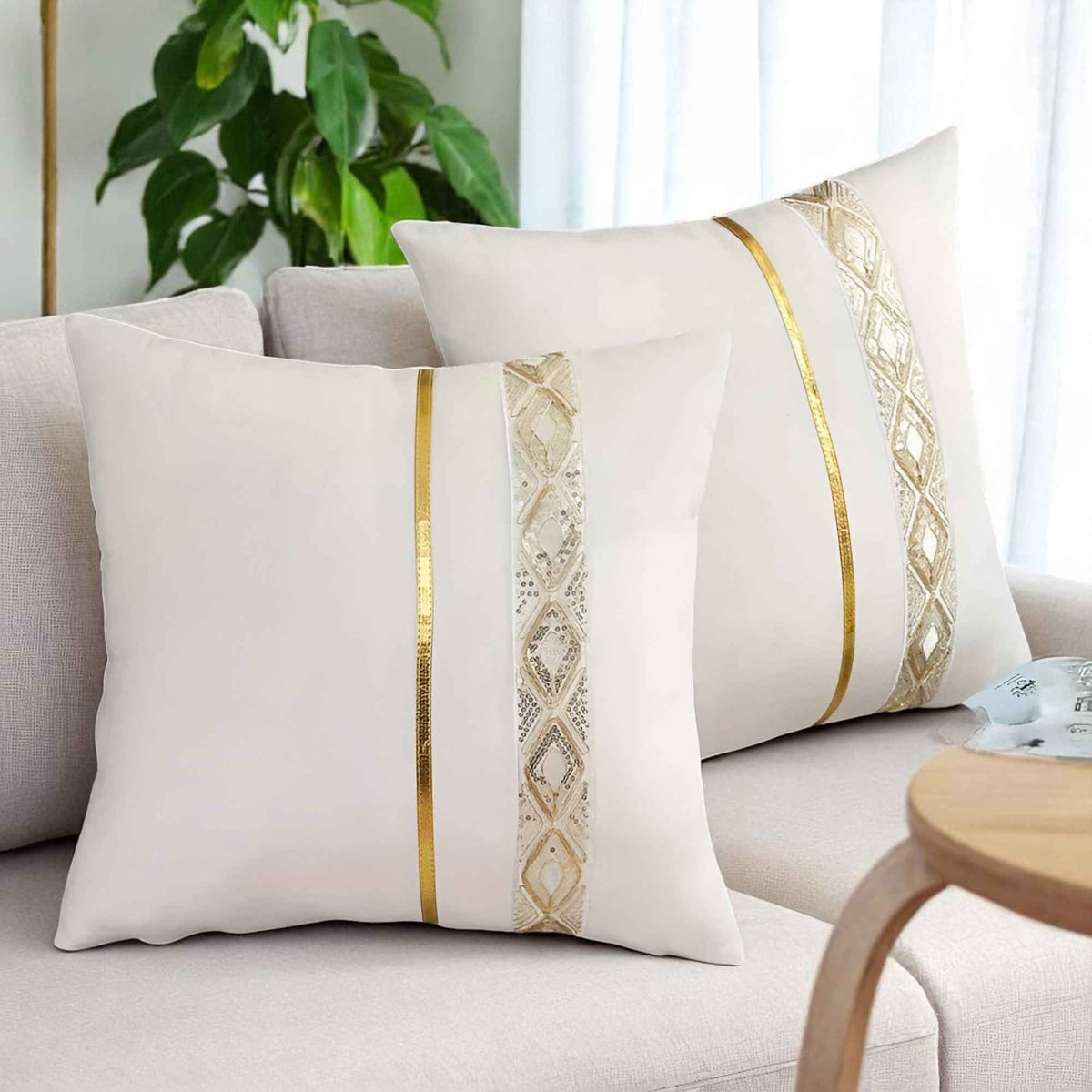 Coussins et oreillers : Coussin Décoratif Canapé en Polyester 45x45 Cm dans de Marche Lino