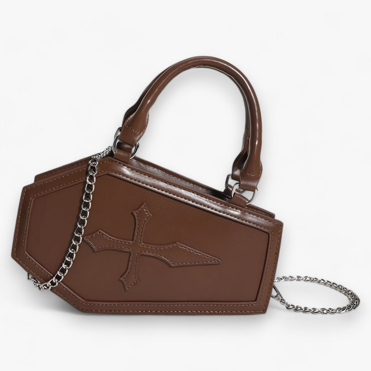 Handbag : Sac à Main Gothique en Forme de Cercueil avec Chaîne pour Halloween dans de Marche Lino