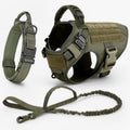 Harnais Tactique Militaire Noir en Nylon Réglable pour Grands Chiens avec Gilet et Poignée