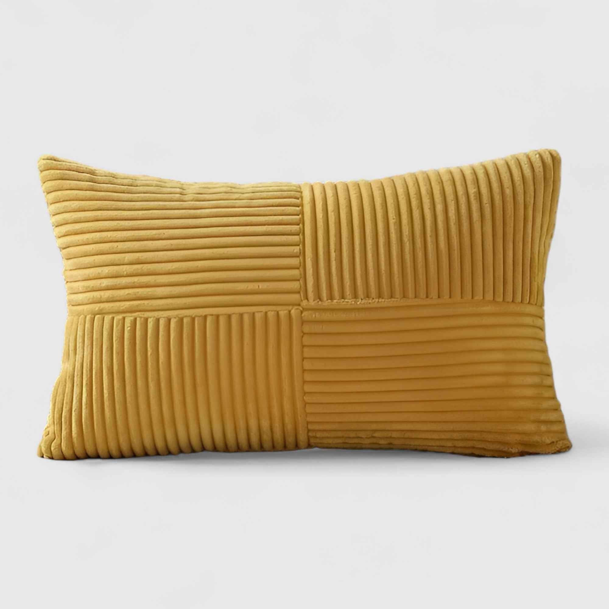 Housses de coussin : Couvercle de Coussin en Velours Côtelé 30x50 Cm dans Jaune 30cm x 50cm de Marche Lino