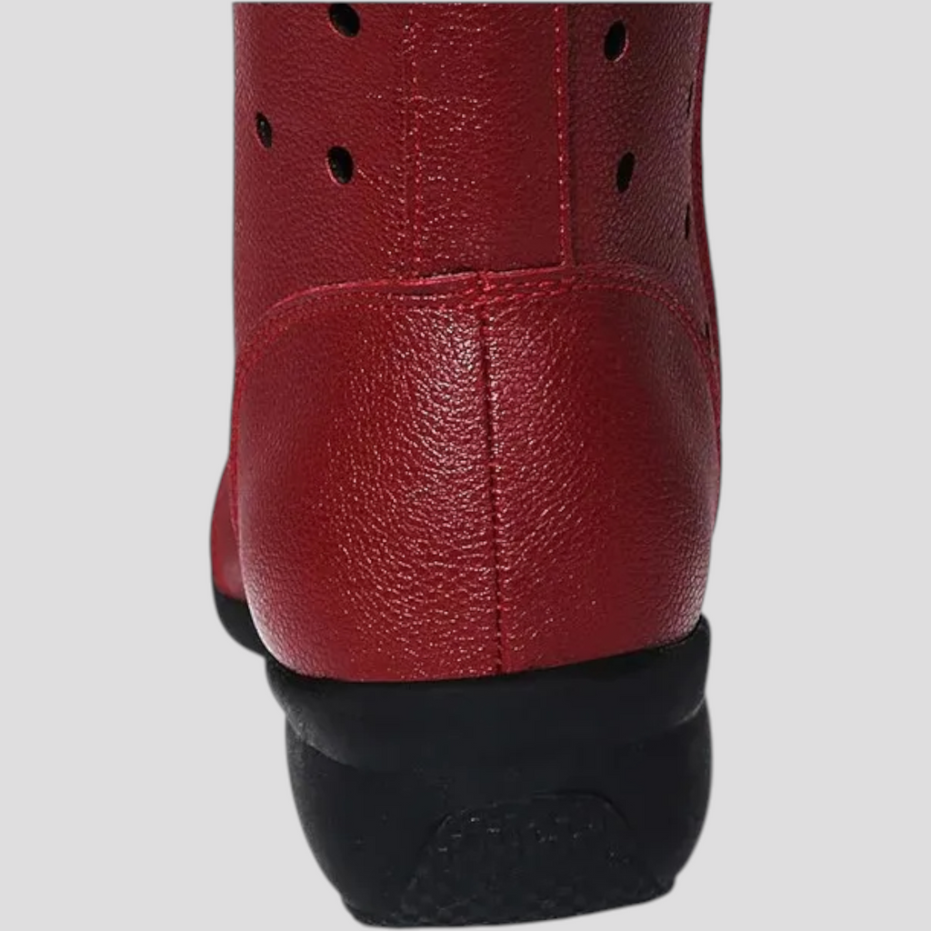 Bottes blanches en cuir véritable avec lacets et fermeture éclair Femme