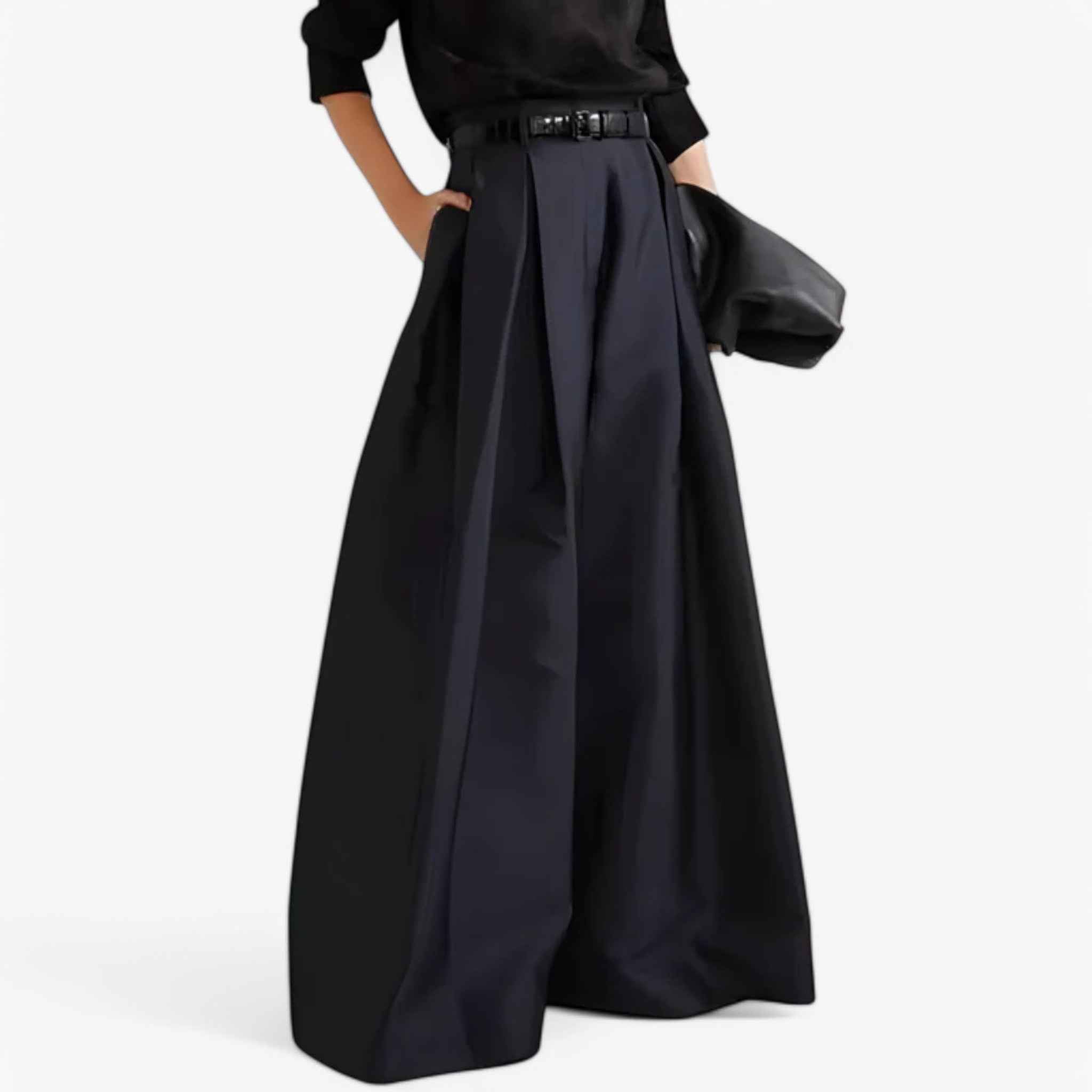 Pants : Pantalons Femme Doux en Coton Élastique S-XL - Confort et Style, Divers Couleurs dans Bleu Marine de Marche Lino