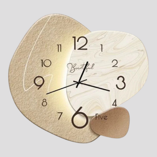 Horloges murales : Horloge Murale Quartz Silencieuse Accessoires Déco dans Sable clair Beige pâle de Marche Lino