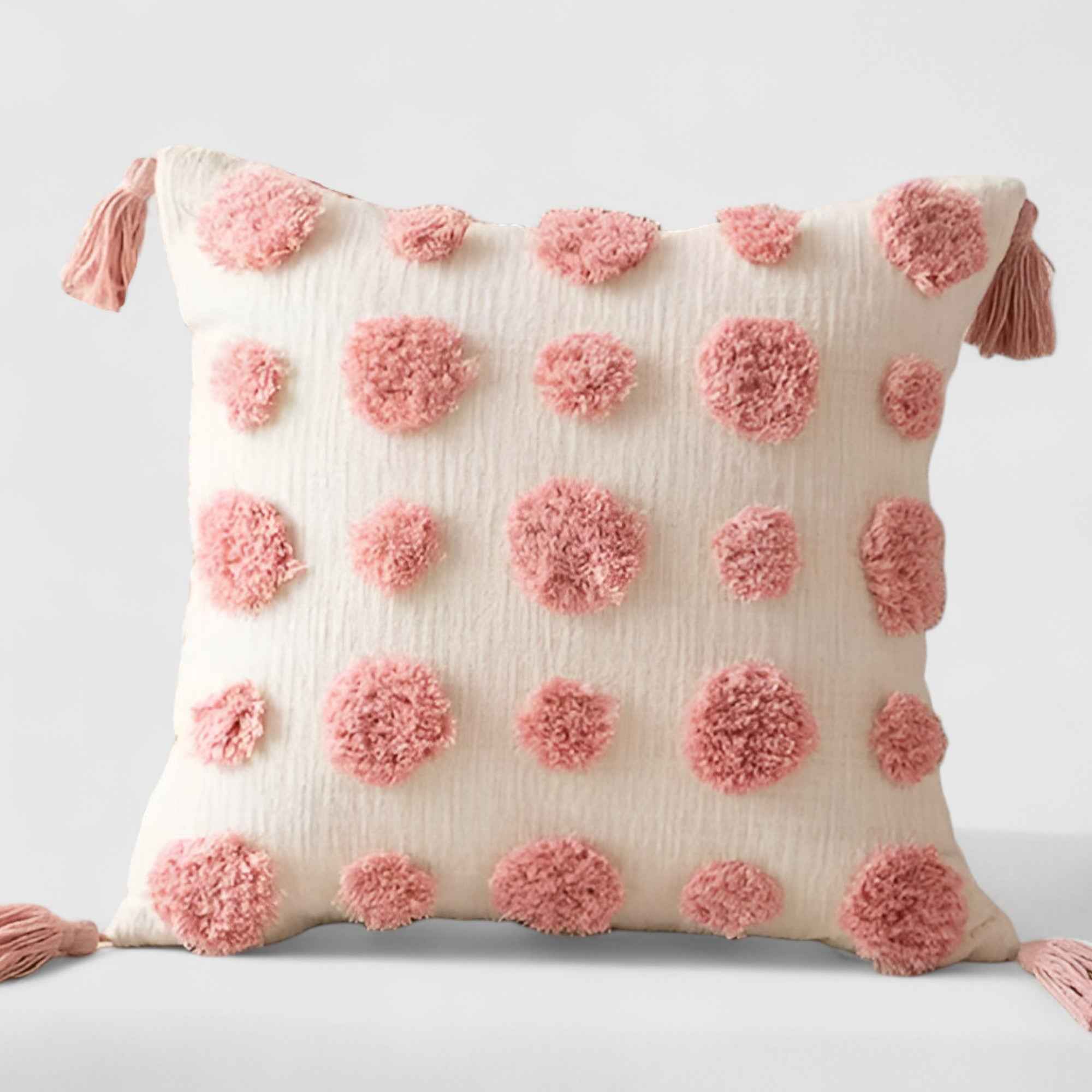 Coussins et Oreillers : Coussin Décoratif Rose Velours Capitonné dans 01 45x45cm de Marche Lino