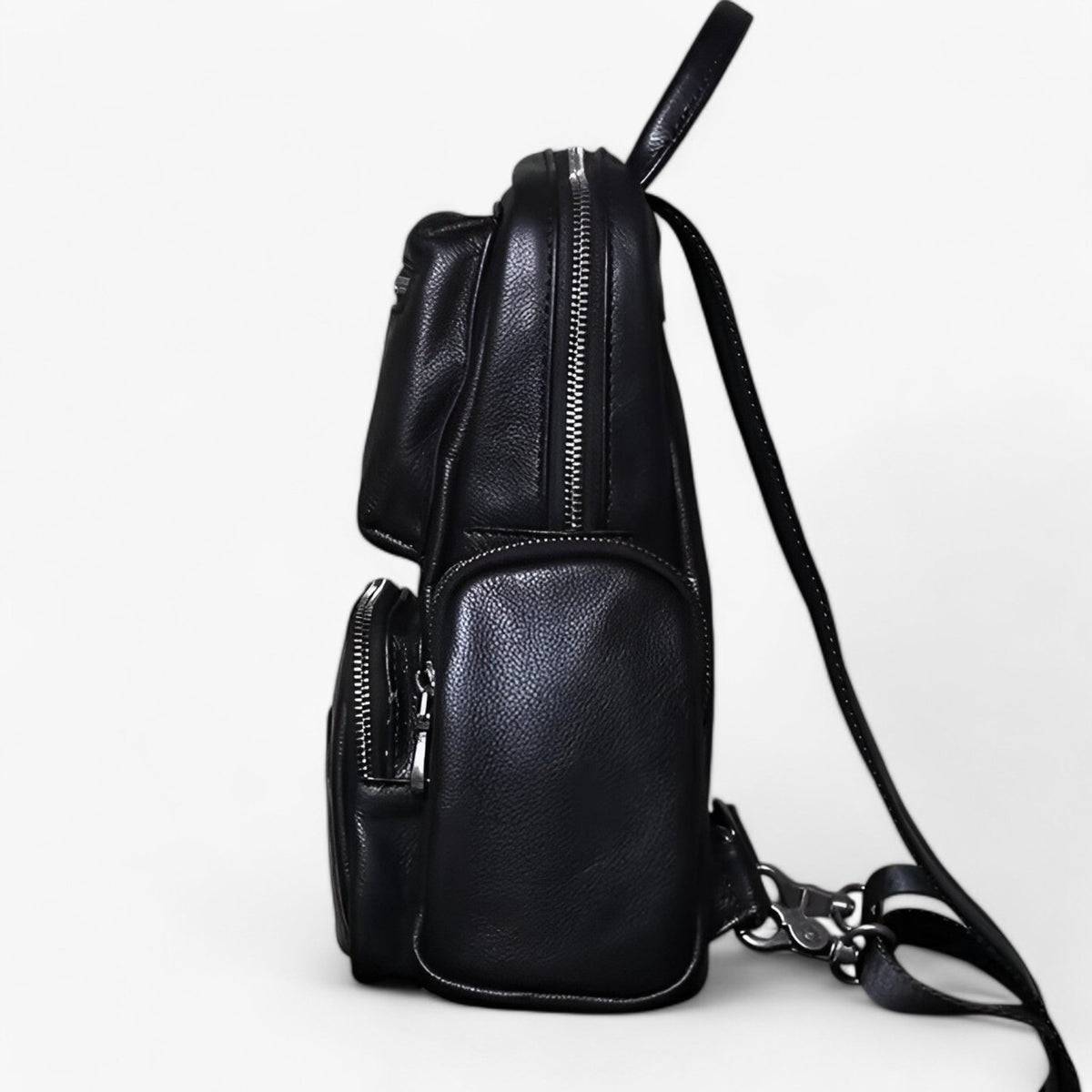 Bags : Sac Poitrine 2-en-1 Homme en Cuir et Sac à Dos dans Noir de Roselva