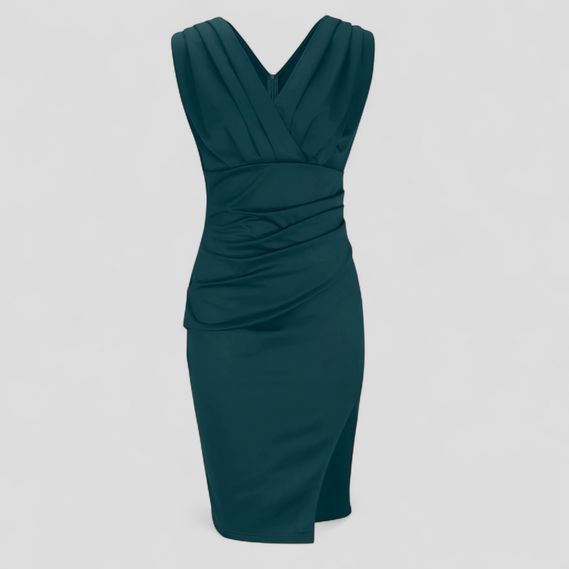 Robe de Cérémonie Femme Élégante avec Col en V, Robe Longue de Soirée Formelle