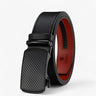 men's belt : Ceinture Homme Automatique en Cuir Véritable Noire avec Boucle Réglable Élégante dans Néron de Marche Lino