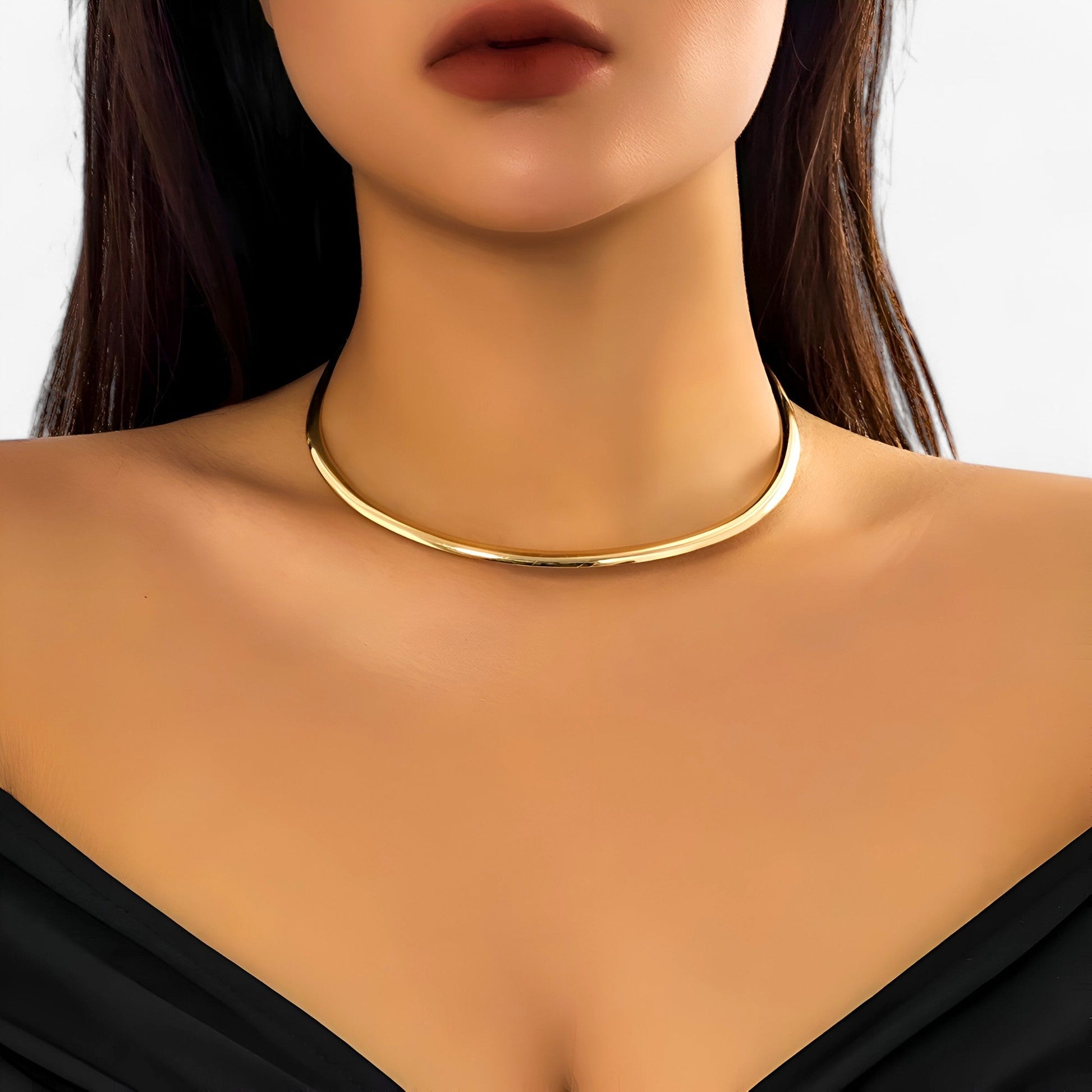 Collier Choker Or Simple - Option de style pour chaque look de fête Laine Femme