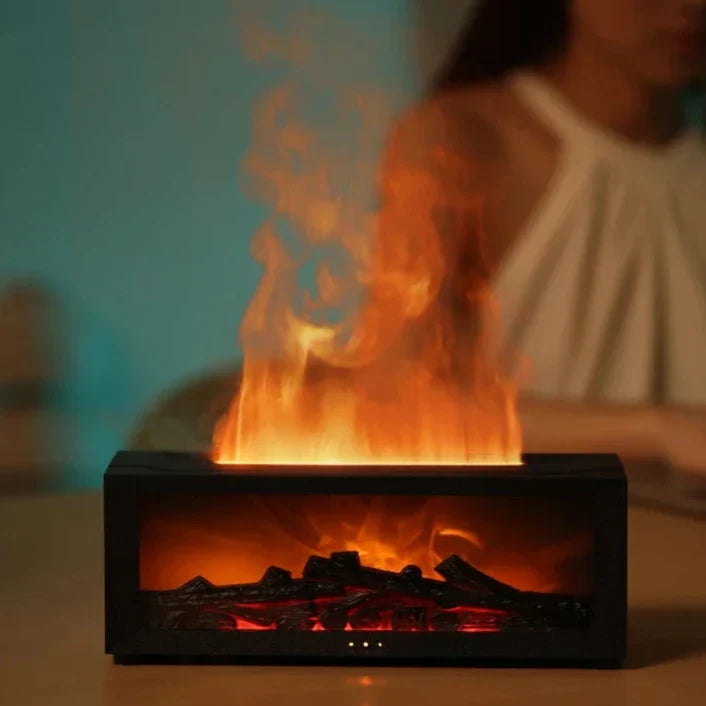 Home Decor : Humidificateur Flamme HearthGlow – Diffuseur Effet Feu Chaleureux dans de Marche Lino