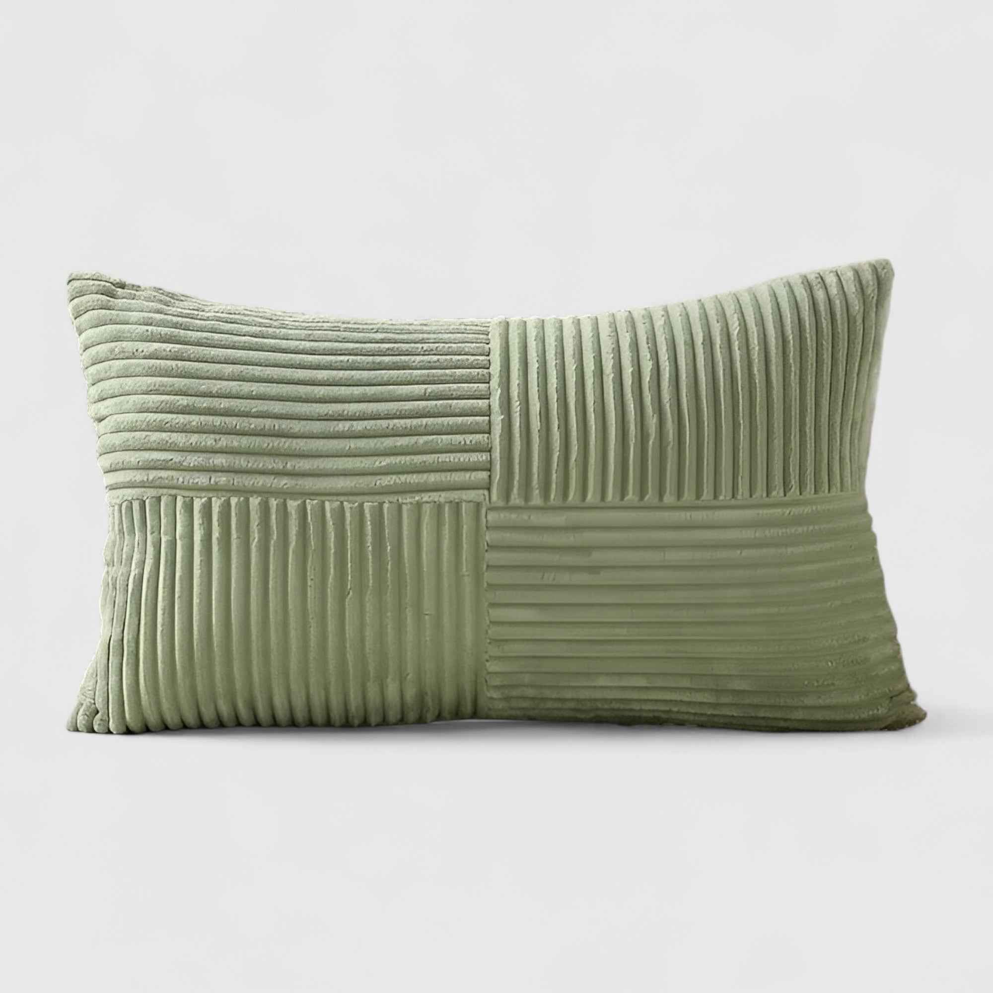 Housses de coussin : Couvercle de Coussin en Velours Côtelé 30x50 Cm dans Vert sauge 30cm x 50cm de Marche Lino