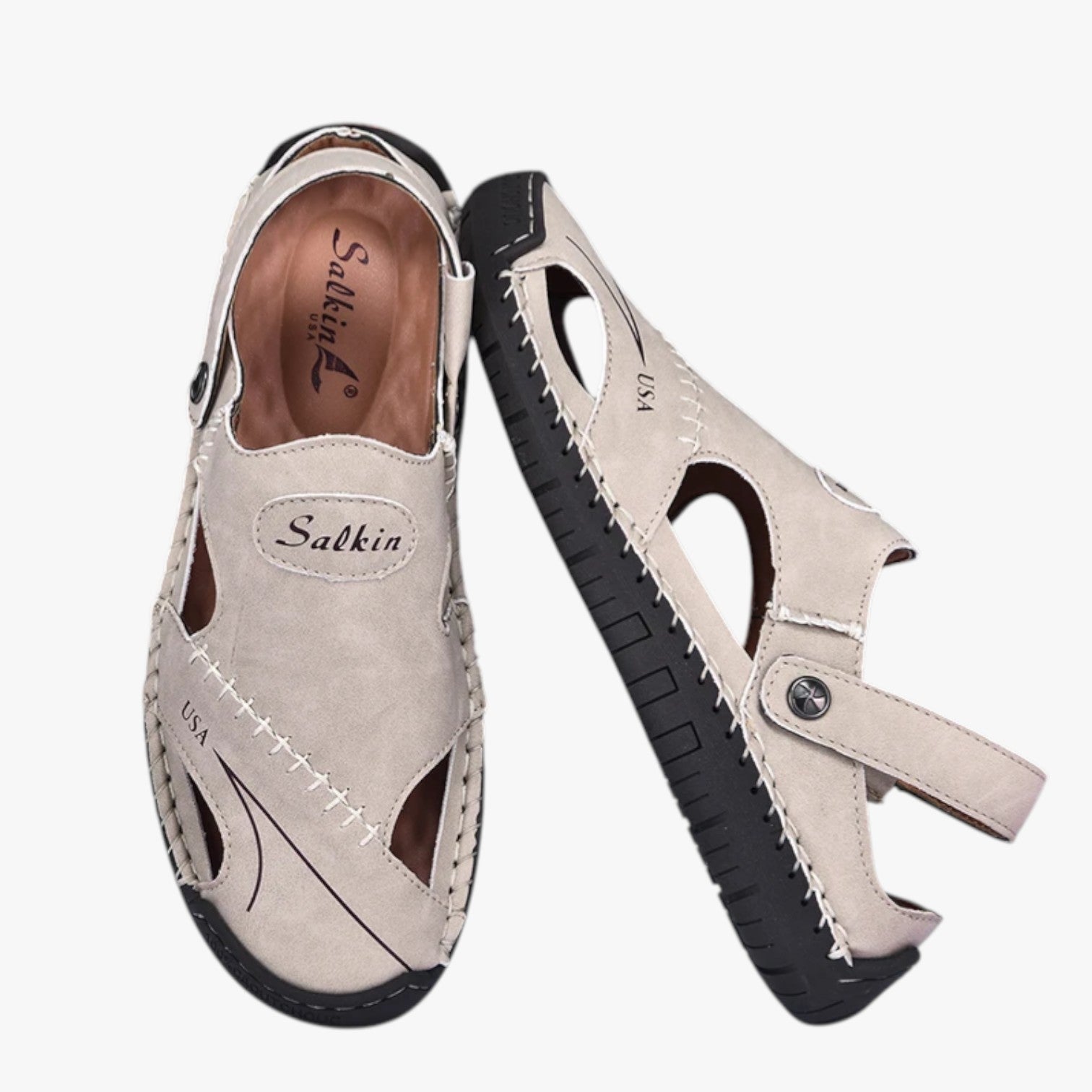 Sandals : Sandales d'été pour homme - Cuir respirant et semelle antidérapante pour une touche de style dans de Marche Lino