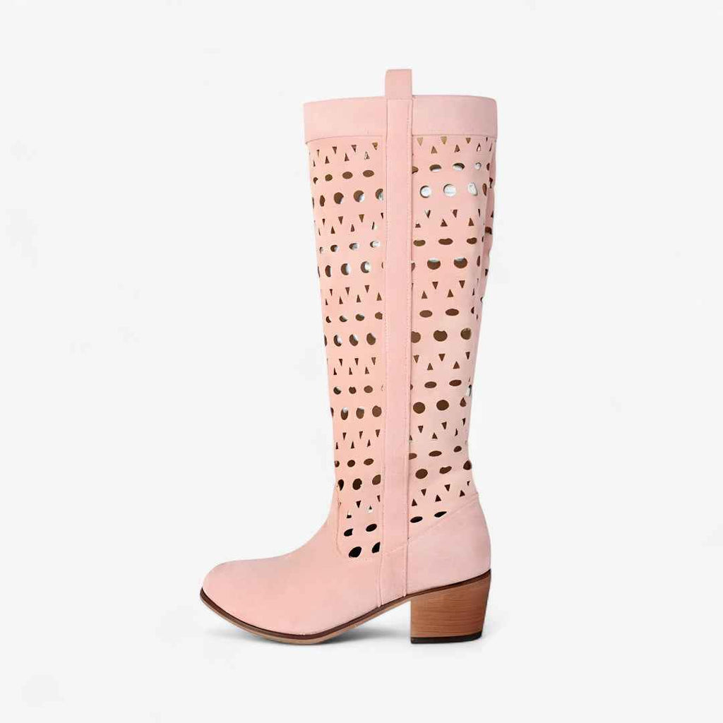 Bottes western d'été en faux daim avec talon creux Homme
