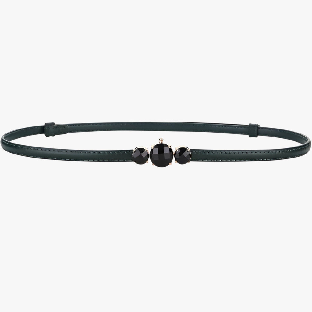 Ceinture fine en cuir véritable – Élégance réglable Femme