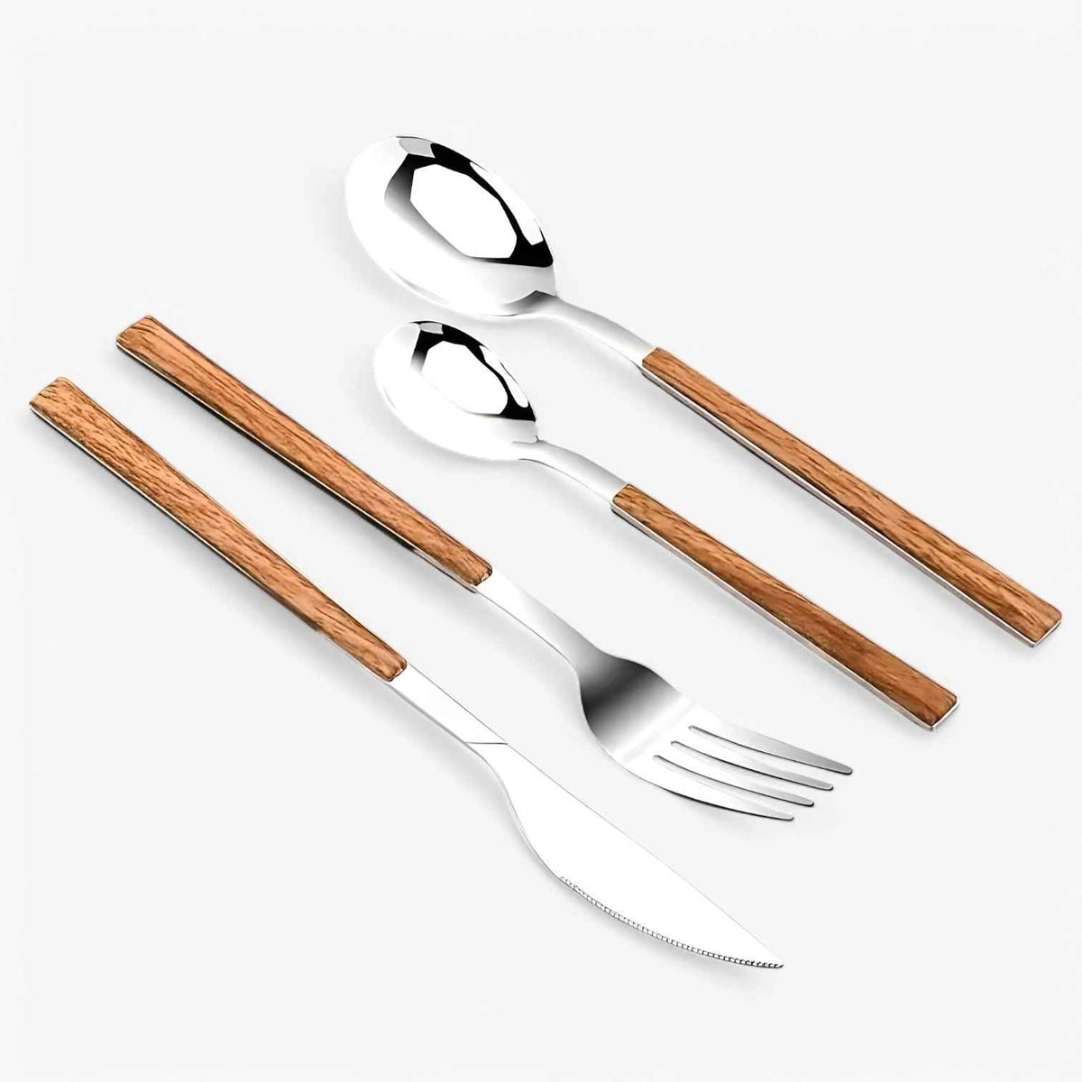 Kitchen : Set de Couverts 12 Pièces - Manches Bois, Acier Inoxydable, Lave-Vaisselle dans de Concept Odense
