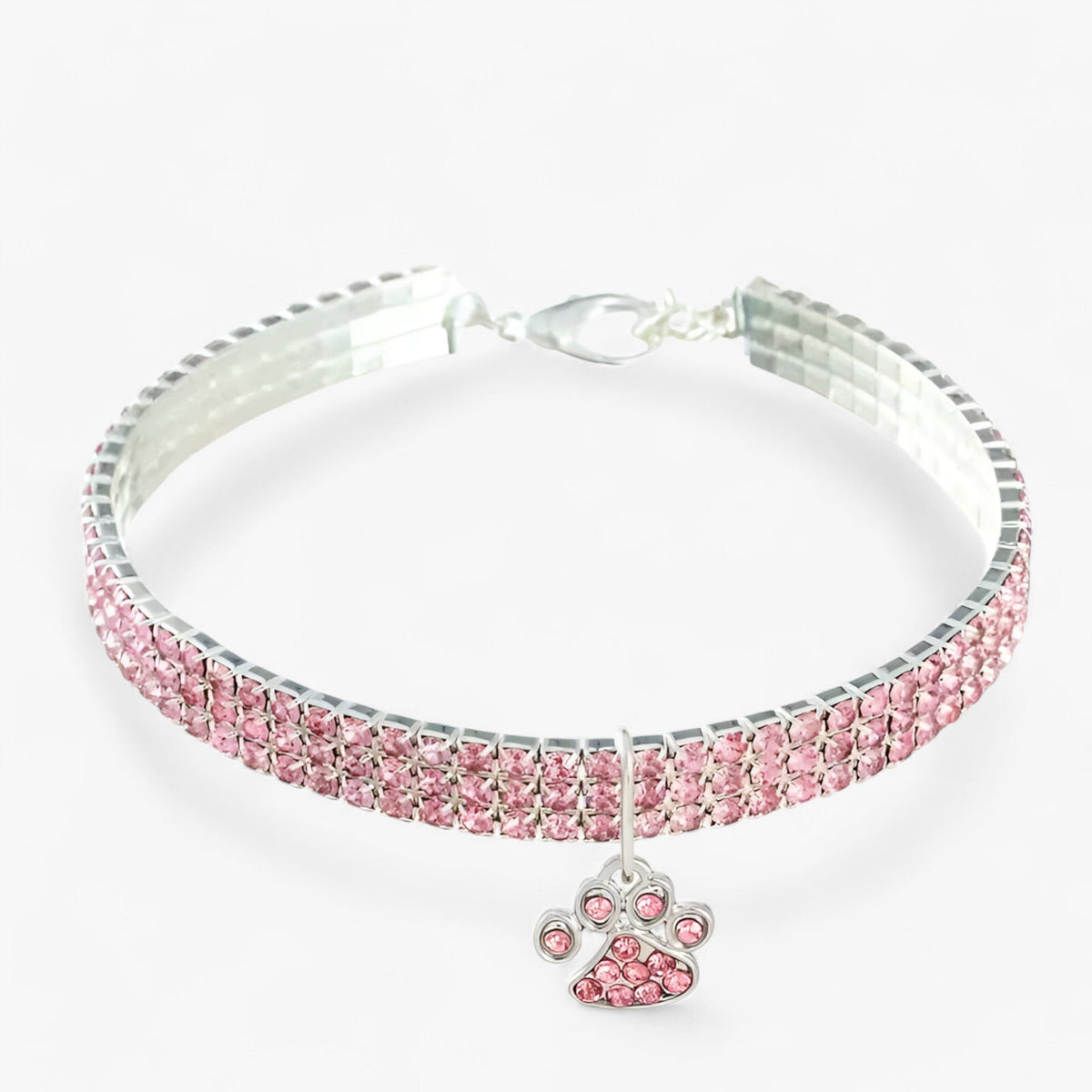 Pets & Supplies : Collier Homme Luxe Argent 925 avec Pendentif Diamant CZ Cristal Élégant dans Rose clair de Marche Lino