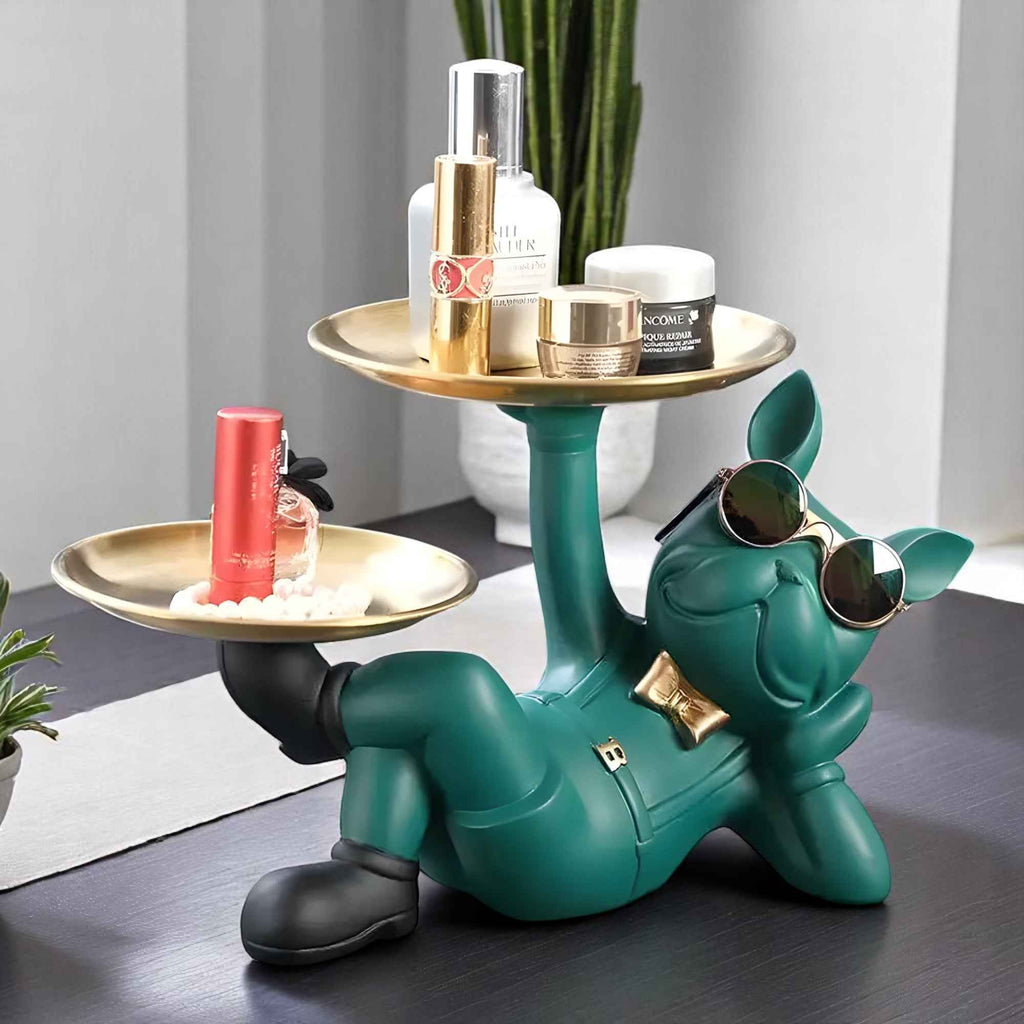 Figurines et statues : Statue Bouledogue Français Résine avec Rangement Pratique dans de Marche Lino