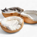 Panier-lit Écologique en Bambou Tressé à la Main pour Chiens et Chats, Naturel et Résistant