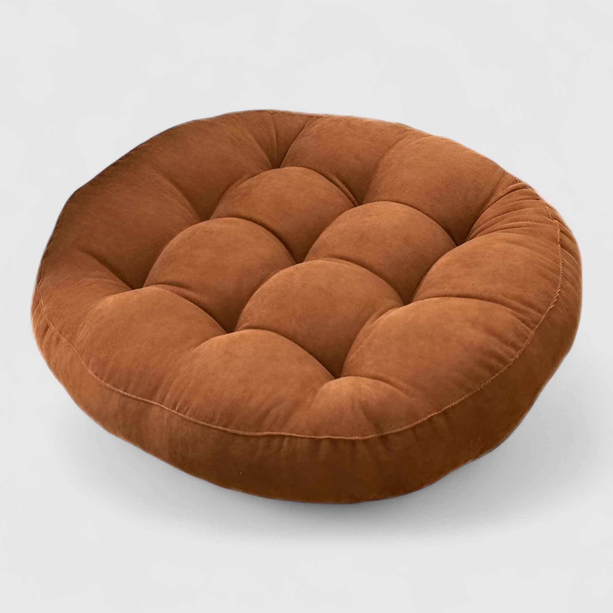 Coussins : Coussin de Sol Rond en Chenille Épais pour Méditation et Détente dans Café de Marche Lino