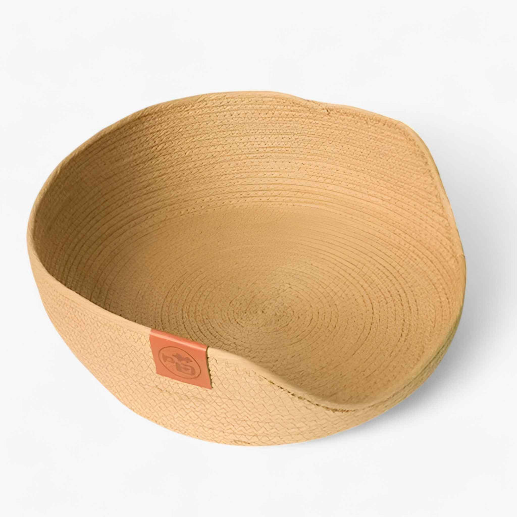 Panier-lit Écologique en Bambou Tressé à la Main pour Chiens et Chats, Naturel et Résistant