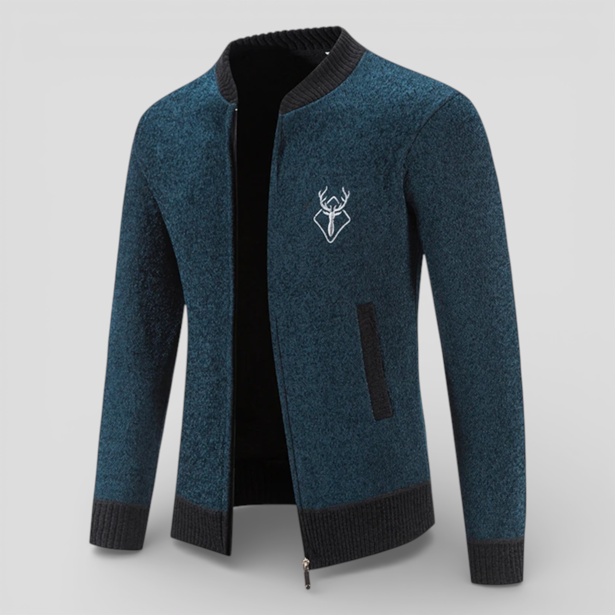 Cardigans pour hommes : Cardigan zippé homme en polyester doux - chaud, léger et confortable dans de Marche Lino