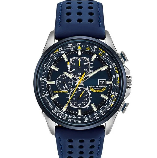 Montre Chronographe Homme MultiSteel - 42mm Acier inoxydable - Cuir marron café/noir