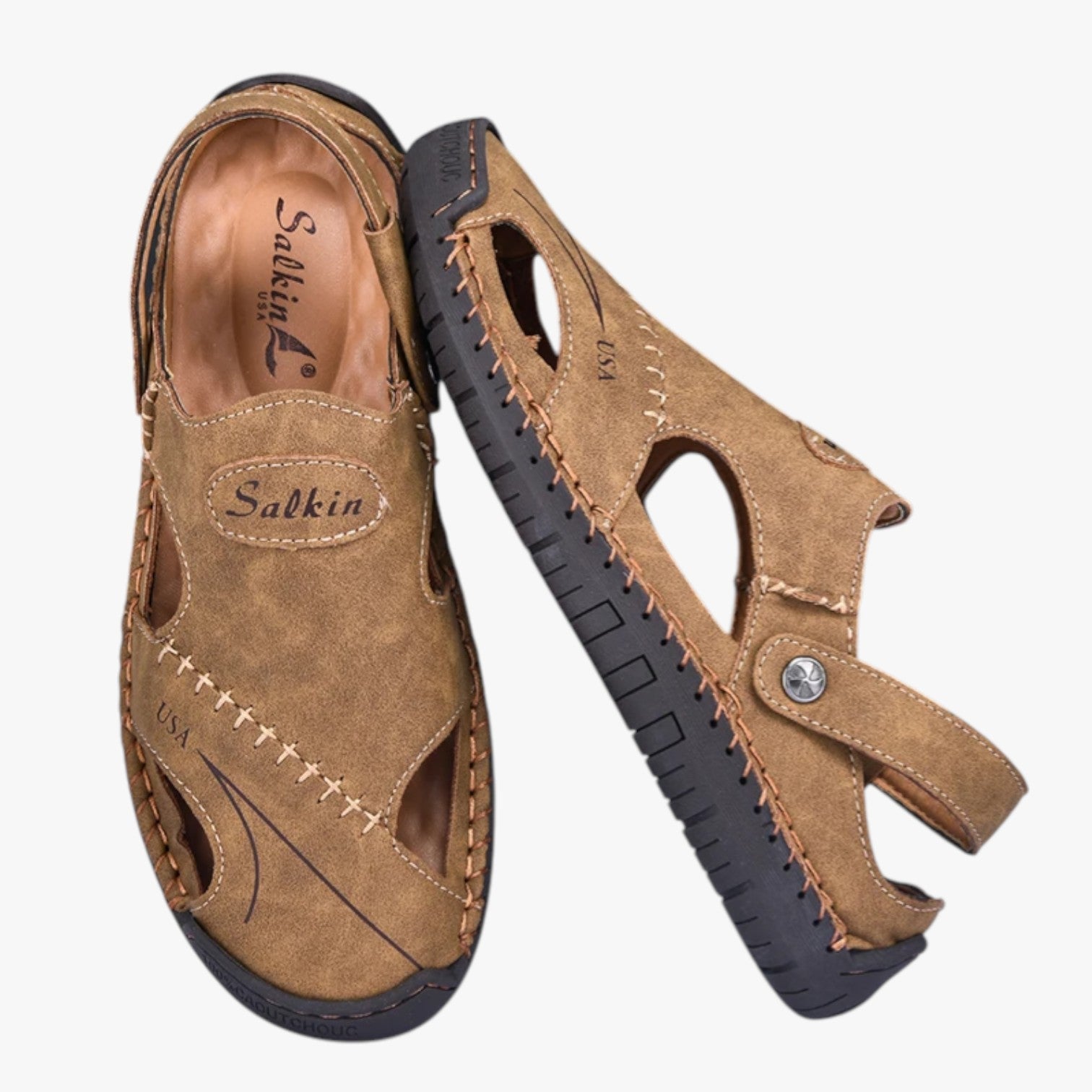 Sandals : Sandales d'été pour homme - Cuir respirant et semelle antidérapante pour une touche de style dans de Marche Lino