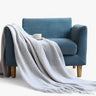 blanket : Plaid Tricoté Douillet - Doux, Chaud et Élégant avec Franges dans Grigio 127x170cm de Marche Lino
